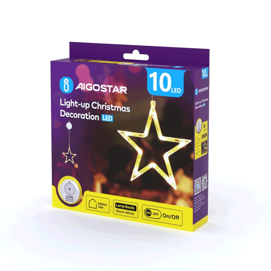 Aigostar - LED božićna dekoracija LED/3xAAA zvezda 19 cm