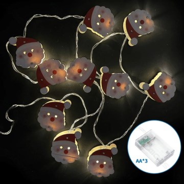 Aigostar - LED božićna girlanda 20xLED/3xAA 3m topla bela Santa Claus