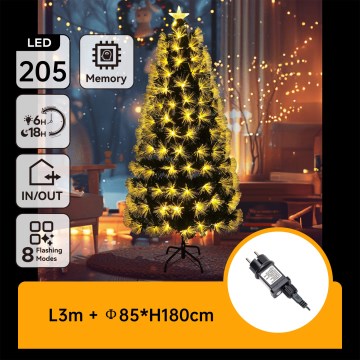 Aigostar - LED božićna jelka za spoljašnju upotrebu, 205 LED, 8 funkcija, 180 cm, IP44, topla bela