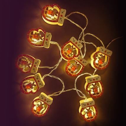 Aigostar - LED božićni lanac 10xLED/3xAA 1,5m topla bela rukavice