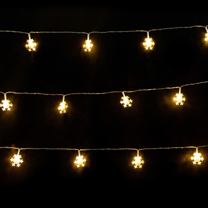 Aigostar - LED božićni lanac 10xLED/3xAA 1,5m toplo belo svetlo u obliku pahuljica