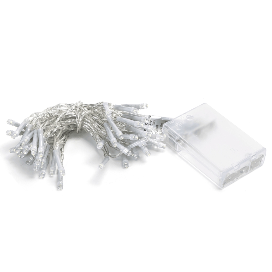 Aigostar - LED Božićni niz 50xLED/3xAA 5,3m hladno bela
