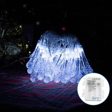 Aigostar - LED dekorativna girlanda za spoljašnju upotrebu 50xLED/8 funkcija/3xAA 5,3m IP44 hladno belo svetlo