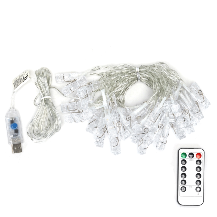 Aigostar - LED dekorativni lanac 40xLED/5W/USB 9 m topla bela