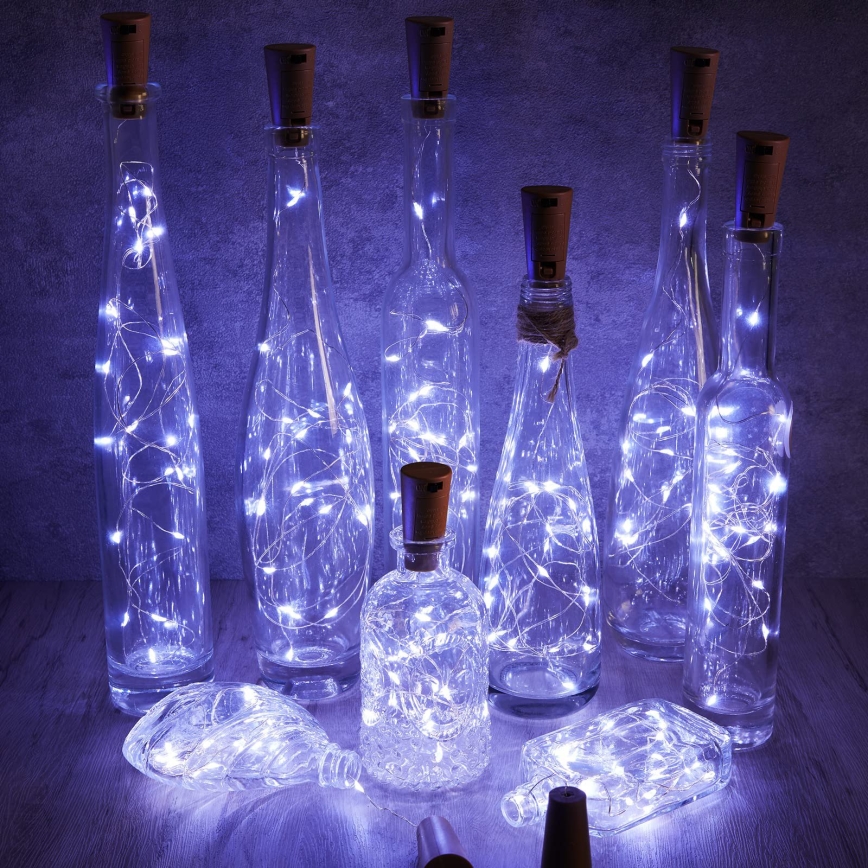Aigostar - LED dekorativni lanac sa čepom za flašu 20xLED/3xLR44 2m hladna bela