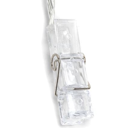 Aigostar - LED dekorativni lanac sa štipaljkama 20xLED/3xAA 3,3m topla bela