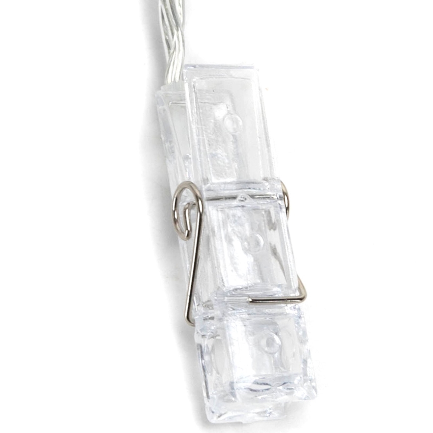 Aigostar - LED dekorativni lanac sa štipaljkama 20xLED/3xAA 3,3m topla bela