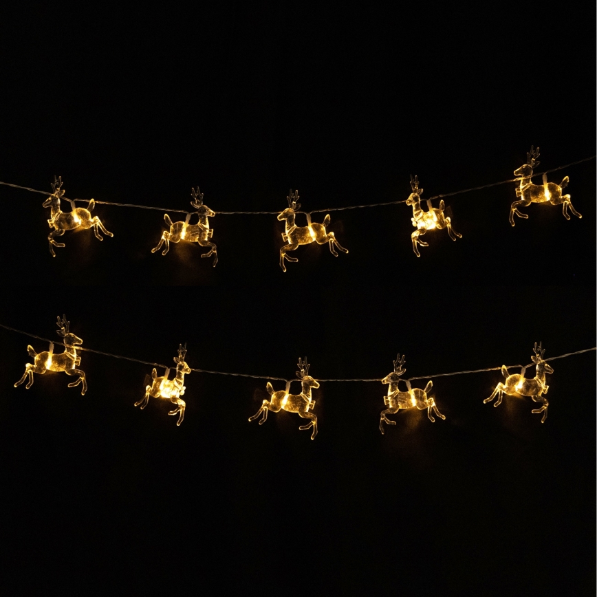 Aigostar - LED lanac 10xLED/3xAA 1,5m topla bela sa jelenima
