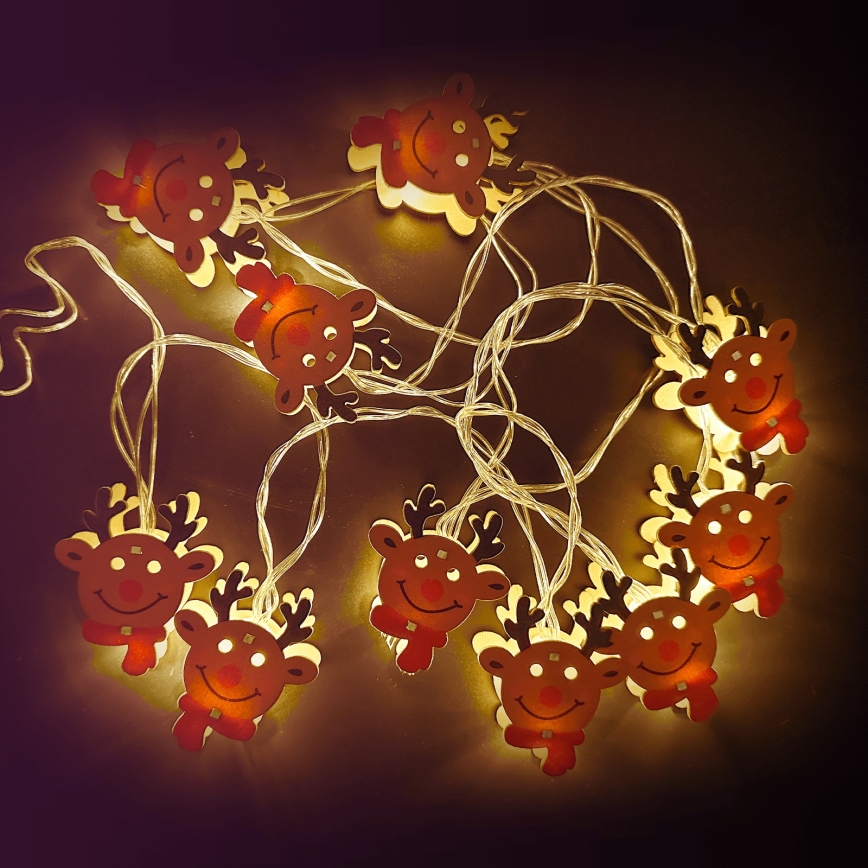 Aigostar - LED lanac 10xLED/3xAA 1,5m topla bela sob