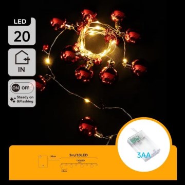 Aigostar - LED lanac 20xLED/3xAA 2m topla bela