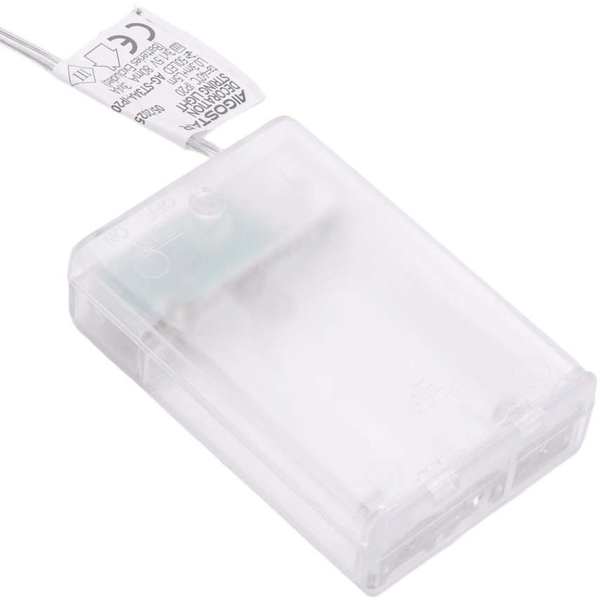 Aigostar - LED lanac 20xLED/3xAA 2 m topla bela srebrna