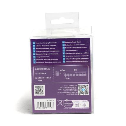 Aigostar - LED  lanac 20xLED/3xAA 3,3m pahulje