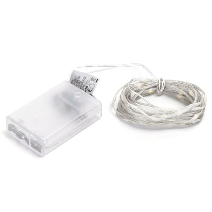 Aigostar - LED lanac 50xLED/3xAA 5,3m topla bela