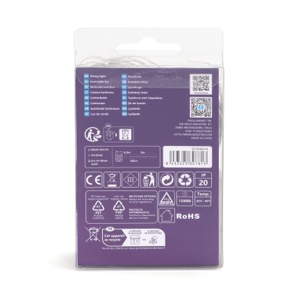 Aigostar - LED lanac 50xLED/3xAA 5,3m topla bela