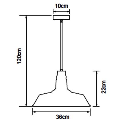 Aigostar - LED luster na sajli 1xE27/60W/230V prečnik 36 cm crna