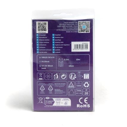 Aigostar - LED  niz 100xLED/3xAA 10,3m hladno bela