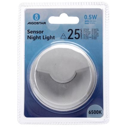 Aigostar - LED noćno svetlo sa senzorom sumraka LED/0,5W/230V 6500K