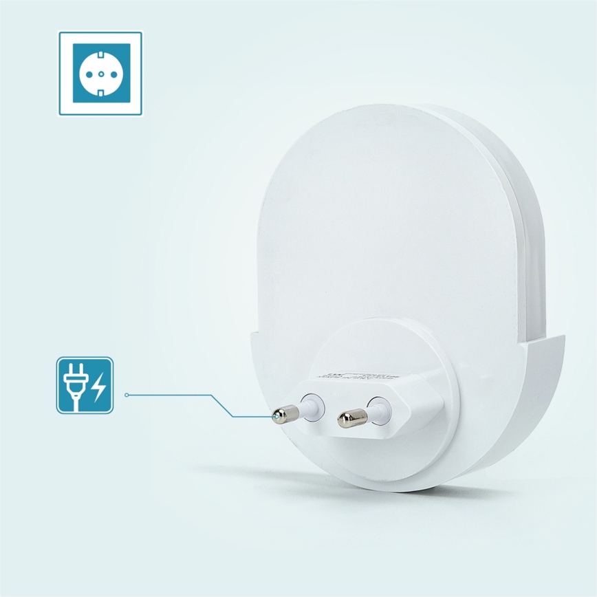 Aigostar - LED noćno svetlo sa senzorom LED/1W/230V 6500K ovalno