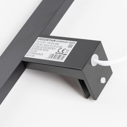 Aigostar - LED osvetljenje za kupatilsko ogledalo LED/8W/230V 4000K 40 cm IP44 crna