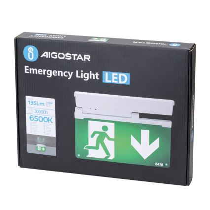 Aigostar - LED osvetljenje za nuždu (EMERGENCY EXIT) LED/3,6W/230V 6500K 500mAh