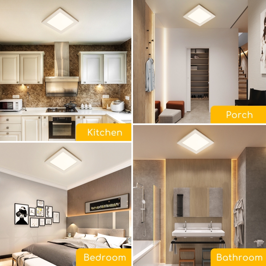 Aigostar - LED plafonsko nadgradno svetlo LED/6W/230V 4000K 12,2x12,2 cm belo