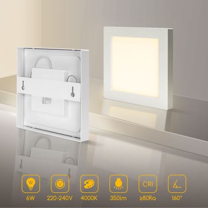 Aigostar - LED plafonsko nadgradno svetlo LED/6W/230V 4000K 12,2x12,2 cm belo
