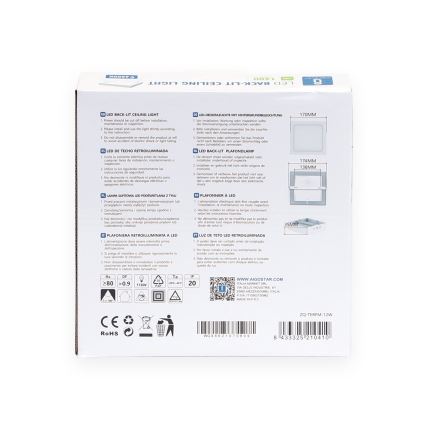 Aigostar - LED plafonsko svetlo/12W/230V 17,3x17,3 cm 6500K belo