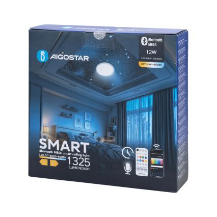 Aigostar - LED prigušiva kupatilsko plafonsko svetlo MESH Smart LED/12W/230V 3000-6500K IP44 + daljinski upravljač