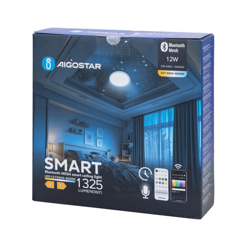 Aigostar - LED prigušiva kupatilsko plafonsko svetlo MESH Smart LED/12W/230V 3000-6500K IP44 + daljinski upravljač