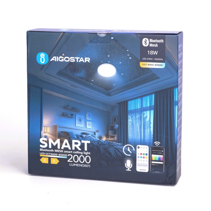 Aigostar - LED prigušiva stropna svetiljka za kupatilo MESH Smart LED/18W/230V 3000-65000K IP44 + daljinski upravljač