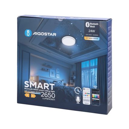 Aigostar - LED prigušiva kupatilska stropna svetiljka MESH Smart LED/24W/230V 3000-6500K IP44 + daljinski upravljač