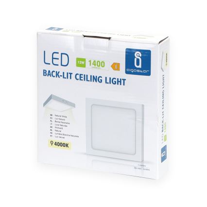 Aigostar - LED plafonsko svetlo za površinsku montažu LED/12W/230V 17,3x17,3 cm 4000K belo