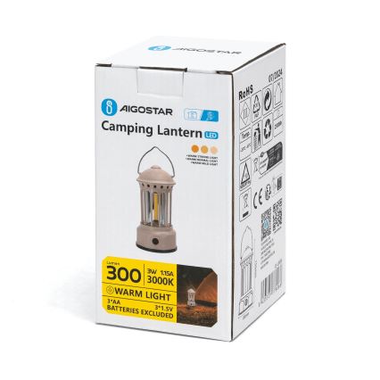Aigostar - LED prenosiva lampa za kampovanje LED/3W/3xAA