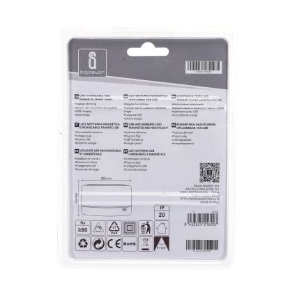 Aigostar - LED Prenosiva noćna svetiljka LED/1W/5V 3000K + USB