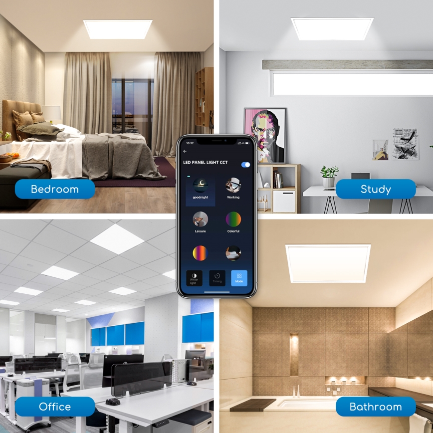 Aigostar - LED prigušiva panel za spušteni plafon 32W/230V Wi-Fi 60x60 cm