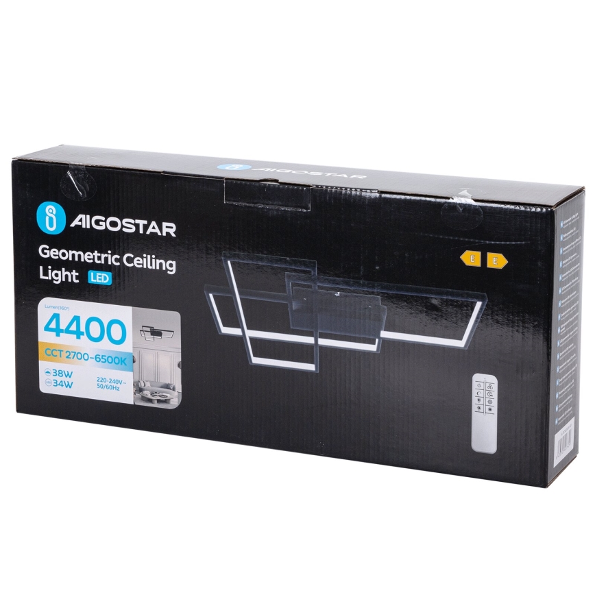 Aigostar - prigušiva LED plafonska svetiljka 38W/230V 2700-6500K + daljinski upravljač
