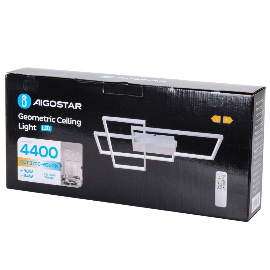 Aigostar - LED prigušiva plafonska svetiljka LED/38W/230V 2700-6500K + daljinski upravljač