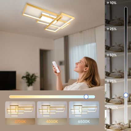 Aigostar - LED prigušiva stropno svetlo LED/38W/230V 2700-6500K + daljinski upravljač