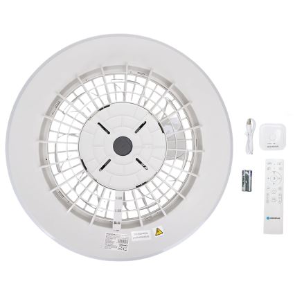 Aigostar - LED prigušiva plafonska lampa sa ventilatorom LED/40W/230V 2700-6500K prečnik 48,5 cm bela + daljinski upravljač