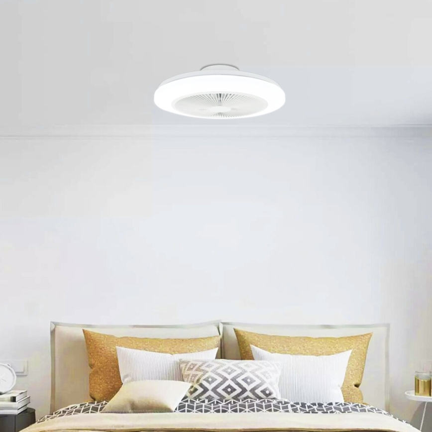 Aigostar - LED prigušiva plafonski ventilator LED/40W/230V 2700-6500K pr. 48 cm + daljinski upravljač bela