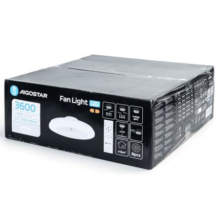 Aigostar - LED prigušiva plafonski ventilator LED/40W/230V 2700-6500K pr. 48 cm + daljinski upravljač bela
