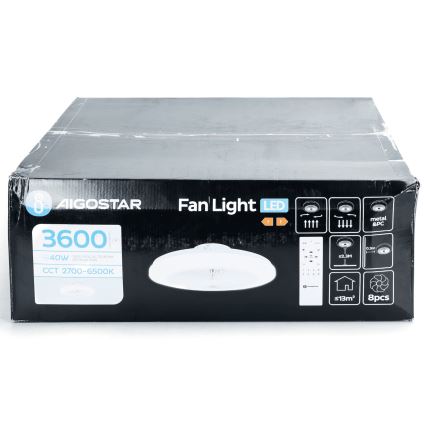 Aigostar - LED prigušiva plafonski ventilator LED/40W/230V 2700-6500K pr. 48 cm + daljinski upravljač bela
