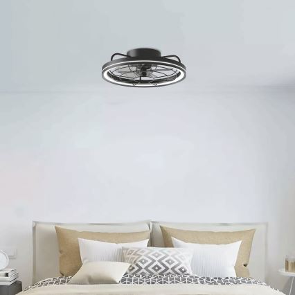 Aigostar - prigušiva LED plafonski ventilator LED/40W/230V 2700-6500K Ø 48 cm + daljinski upravljač crna
