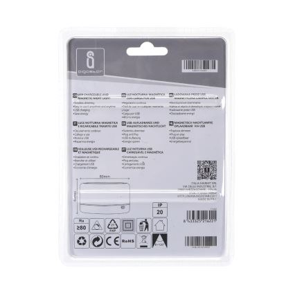 Aigostar - prenosivo noćno LED svetlo, prigušiva, 1W/5V, 6500K + USB