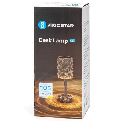 Aigostar - punjiva LED stona lampa sa prigušivačem LED/1W/5V 2700/4000/6500K 1800mAh 26 cm