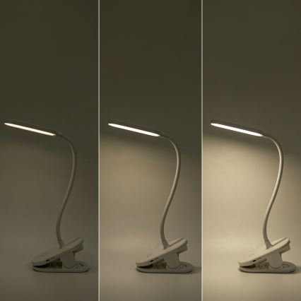 Aigostar - LED prigušiva punjiva stona lampa sa stezaljkom LED/2,5W/5V 1200mAh bela