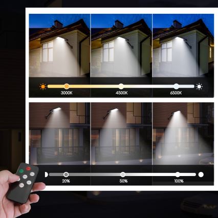 Aigostar - LED prigušiva solarna lampa sa senzorom LED/2,3W/5,5V IP65 1800 mAh + daljinski upravljač