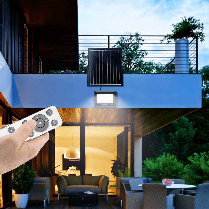 Aigostar - LED prigušiva solarni reflektor LED/100W/3,4V IP65 10000 mAh + daljinski upravljač