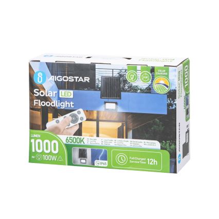 Aigostar - LED prigušiva solarni reflektor LED/100W/3,4V IP65 10000 mAh + daljinski upravljač