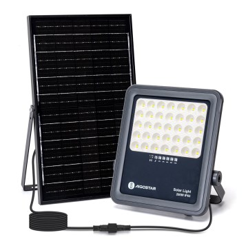 Aigostar - LED prigušiva solarni reflektor LED/200W/3,4V IP65 15000 mAh + daljinski upravljač